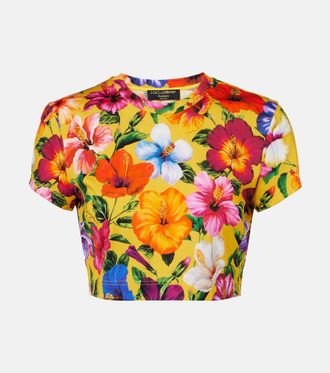 Dolce & Gabbana Floral cotton crop top