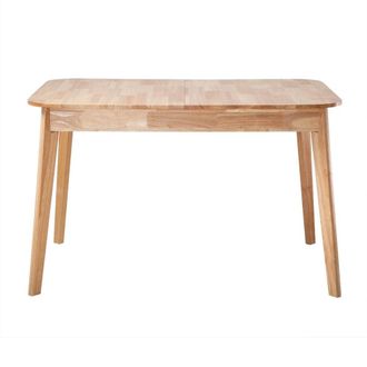 Calicosy Mesa de comedor extensible de madera de hevea 4-6 pers. L120/160 cm