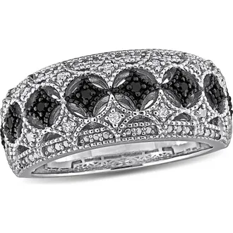 Delmar Black & White Diamond Ring - 0.09ctw at Nordstrom Rack, Size 5