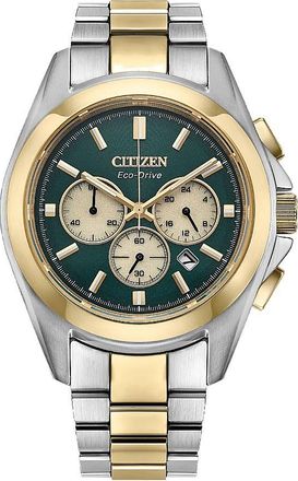 Citizen Sport Luxury Chronograph Green Dial Mens Watch CA4684-54X