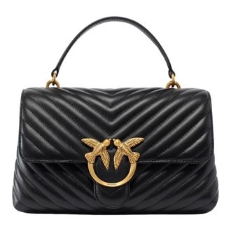 Pinko Love Lady Puff Classic - Dames - Handtassen - Zwart - ONE Size - Katoen - Tassen