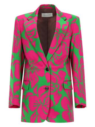 Dries Van Noten Multicolor Floral Peaked Lapel Blazer