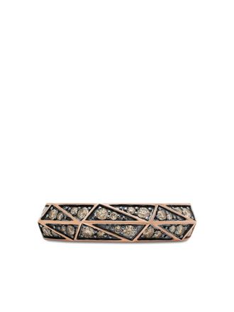 David Yurman 18kt ros&eacute;gouden Torqued Facet ring met diamant (6mm) - Roze