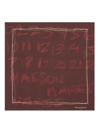 Maison Margiela Brown Square Silk Scarf