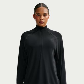 Nike Womens SKIMS Stretch Knit 1/2-Zip Long-Sleeve Top in Black | IU2215-054