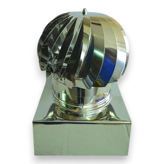 No Brand Chimenea Giratoria Cuadrada De Chapa Galvanizada Con Doble Ventosa De Aspiraci&oacute;n De Humos Y Mec&aacute;nica Antibloqueo - Tama&ntilde;o 52x52 Cm