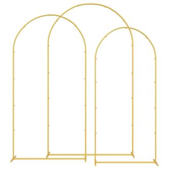 vidaXL Arco De Boda 3 Pcs Dorado Acero Vidaxl