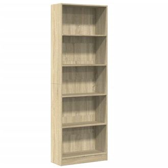 vidaXL Bookcase Sonoma Oak 60x24x176 cm Engineered Wood Vidaxl