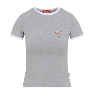 Diesel T-Shirts, female, Gray, Size: XS T-uncuties T-shirt