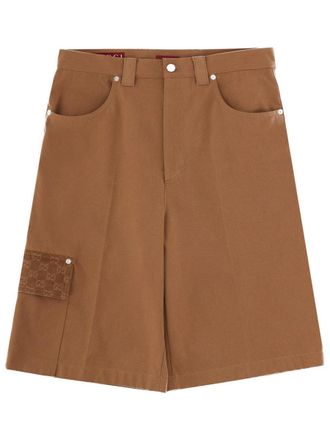 Gucci GG-Detailed Cotton Cargo Shorts - Beige