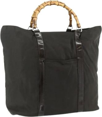 Gucci Pre-owned Tote Bags, female, Black, Size: ONE SIZE Pre-owned Nylon Tote Bag