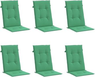 vidaXL Vidaxl - Cojín silla de jardín respaldo alto 6 uds tela verde 120x50x3cm