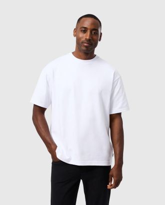 Psycho Bunny Mens Duke Oversized Tee 100 WHITE / XS