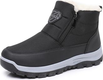 Generic Womens Winter Thick-Soled Snow Boots, Lightweight, Slip-On, Non-Slip, Warm, Casual Round-Toe High-Top Shoes (Black, Shoe Size, Adult, Women, 4.5, Nume