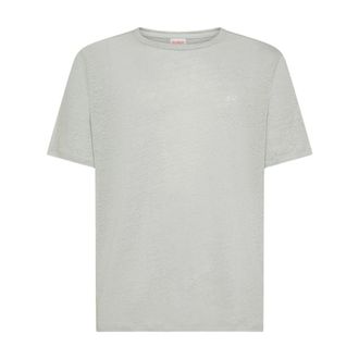 Sun 68 T-Shirts, male, Gray, Size: 2XL Jersey Linen S/S