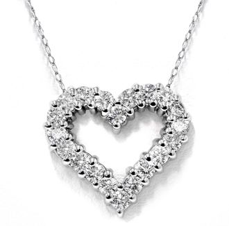 Pompeii3 1/2ct Diamond Heart Pendant 14K White Gold