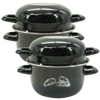 Fackelmann Juego De 2 Ollas Para Mejillones - Fackelmann - Esmaltado - 20,5 X 26 X 17,5 Cm