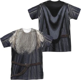 Gildan Lord Of The Rings Galdalf The Grey Costume (Front/Back Print) Short Sleeve Adult Poly Crew Tee / T-Shirt