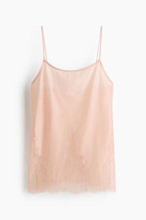 H&M Tr&auml;gertop mit Spitze - Helles Pfirsichrosa