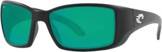 Costa Unisex Blackfin Polarized Sunglasses In Matte Black Frame Green Mirror