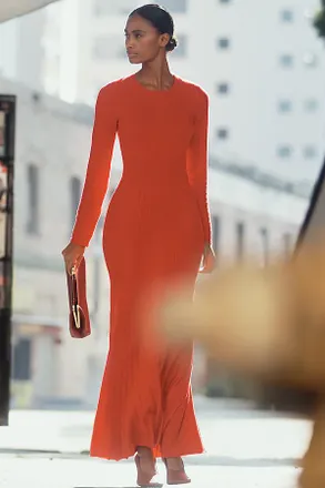 Mare Mare Long-Sleeve Slim Sweater Maxi Dress