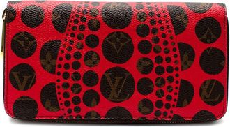 Louis Vuitton Red Monogram Kusama Pumpkin Dots Zippy Wallet