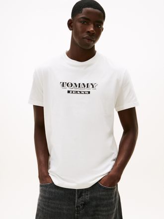 Tommy Jeans Rundhalsshirt TOMMY JEANS TJM BILLS FONT, Herren, Gr. 3XL, ecru, Single Jersey, Obermaterial: 100% Baumwolle, regular fit, Rundhals, Shirts Rundhalssh