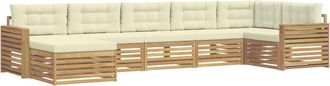 vidaXL Conjunto De Sof&aacute;s De Exterior 7 Uds. Blanco Y Crema Vidaxl