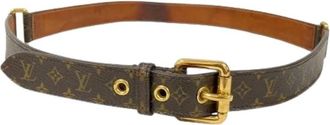 Louis Vuitton Pre-owned Vintage Canvas Belt - Dames - Vintage Accessoires - Bruin - ONE Size - Vintage