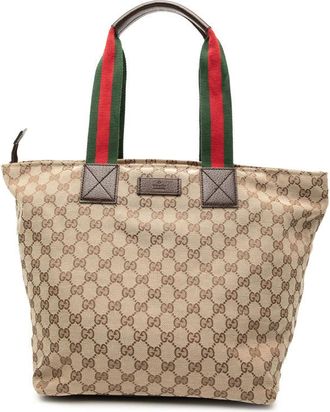 Gucci Pre-owned Gucci GG Canvas Web Tote 131231 204991