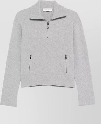 Victoria Beckham wool blend half zip high collar jumper