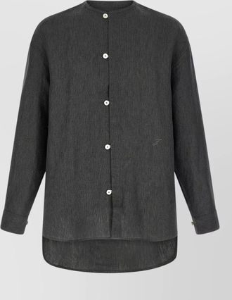 Jacquemus linen micro-striped long-sleeve shirt