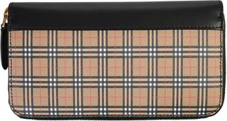 Burberry Check Zip Wallet - Dames - Portefeuilles - Veelkleurig - ONE Size - Leer - Accessoires
