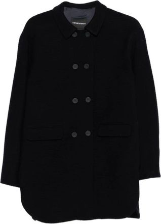 Emporio Armani Dames, Mantels, Blauw, Maat: 2XS