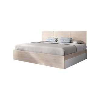 Dmora Dmora - Cama Doble Shannon, Sommier Para Dormitorio, Estructura De Cama Por Habitaci&oacute;n, Estructura Del Sostenedor Del Colch&oacute;n, 166x205 H96 Cm, Blanco 