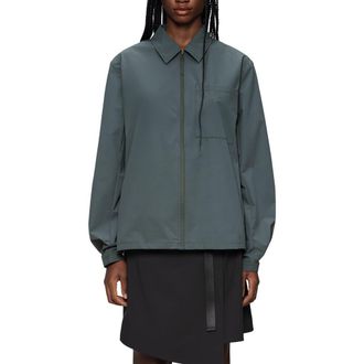 Rains Mito Water Repellent Overshirt in Dark Grey at Nordstrom, Size X-Large