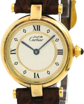 Cartier Pre-owned Watches, female, Beige, Size: ONE SIZE Pre-owned Must Wristwatch