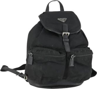 Prada Pre-owned Nylon Rugzak - Dames - Vintage Rugzakken - Zwart - ONE Size - Nylon - Vintage