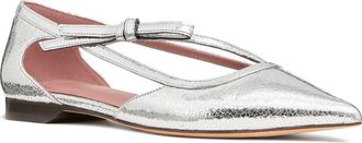 Kate Spade New York loop pointed toe leather flat in Silver at Nordstrom, Size 9.5