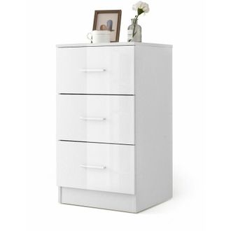 Costway Costway - 3-Drawer Chest Storage Cabinet Dresser Freestanding Night Stand Organizer