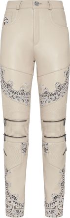 Philipp Plein Leren Broek Paisley