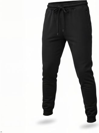 Generic UKWear Mens Black Fleece Joggers | Lightweight Warm Track Pants for Men | Soft Fleece Gym, Running & Daily Wear (UK, Alpha, L, Regular, Regular)