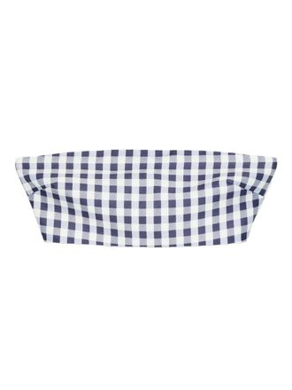 Self Portrait gingham-check top - Blue