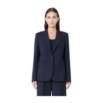 Max Mara Dames, Jassen, Blauw, Maat: S Wol