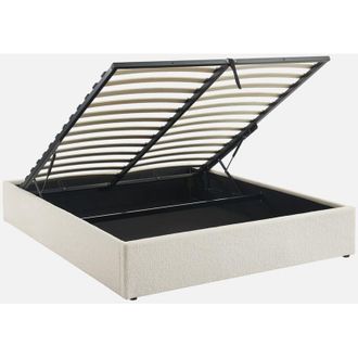 Sweeek Cama Con Somier Abatible, Acabado Borreguito