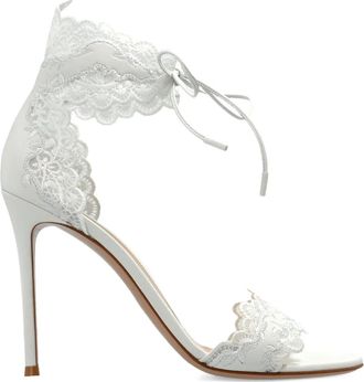 Gianvito Rossi Sandali Evie con nodo alla caviglia - Bianco