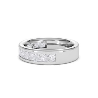 The Diamond Store Eterna Lab Diamond Princess Cut Half Eternity Ring 2.00ct F/VS in 9K White Gold