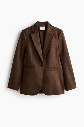 H&M Single-breasted Blazer in Dark Brown at Nordstrom, Size X-Small