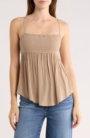 Abound Smocked Boho Cami Top in Tan Savannah at Nordstrom Rack, Size Small