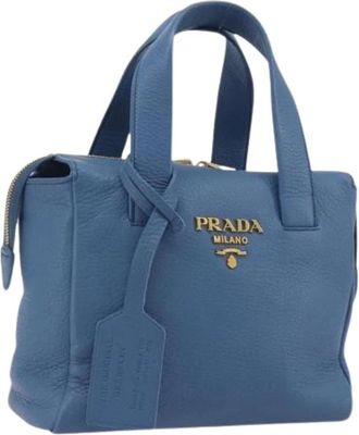 Prada Pre-owned Vintage Hand Bag - Dames - Vintage Handtas - Blauw - ONE Size - Leer - Vintage